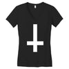 wasted youth inverted cross indie geek swag funny Women's V-Neck T-Shirt
