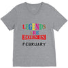 legends are born february V-Neck Tee