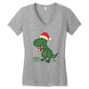 christmas dinosaur Women's V-Neck T-Shirt
