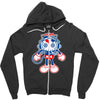 skull bolt Zipper Hoodie