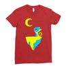 moon cat Ladies Fitted T-Shirt