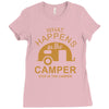 what happens in camper stays in camper vintage style camp funny Ladies Fitted T-Shirt