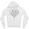 men's love heart outline valentine's day t shirt Zipper Hoodie