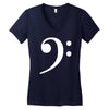 bass clef hat Women's V-Neck T-Shirt