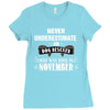 never underestimate an old man who was born in november Ladies Fitted T-Shirt