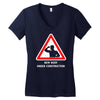 body under construction road sign Women's V-Neck T-Shirt