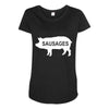 pig sausages funny Maternity Scoop Neck T-shirt