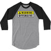 warning offensive mens funny 3/4 Sleeve Shirt