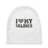i love my soldier regular camouflage Baby Beanies