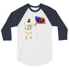 Astronaut Celebrating Independence  Day at 1776 3/4 Sleeve Shirt