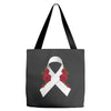 lung cancer white ribbon Tote Bags