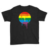 rainbow colored stripes dot running splashes Youth Tee