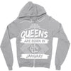 Queens Are Born In January Zipper Hoodie
