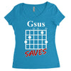 gsus saves chord Women's Triblend Scoop T-shirt