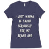 brains and stuff girls Ladies Fitted T-Shirt