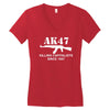 ak47 funny,political,weapons,cool,retro,rude Women's V-Neck T-Shirt