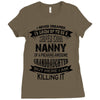 Super Cool Nanny Of A Freaking Awesome Granddaughter Ladies Fitted T-Shirt
