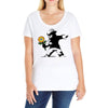 banksy flower Ladies Curvy T-Shirt