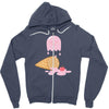 ice cream ghost Zipper Hoodie