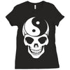 yin yang skull Ladies Fitted T-Shirt