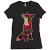floral fox Ladies Fitted T-Shirt