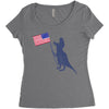 Patriotic T-Rex Women's Triblend Scoop T-shirt