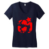 eric cantona, kungfu, manu Women's V-Neck T-Shirt