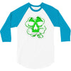 celtic green clover skull patch, irish biker patches 3/4 Sleeve Shirt