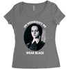 on wednesdays we wear black Women's Triblend Scoop T-shirt
