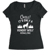 chill hungry wolf Women's Triblend Scoop T-shirt