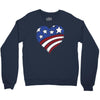 disstressed america flag heart Crewneck Sweatshirt