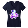 Shining Beautiful Unicorn Women's V-Neck T-Shirt