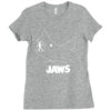 jaws chalk board movie licensed cotton blend adult Ladies Fitted T-Shirt