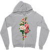 breast cancer flowers Zipper Hoodie