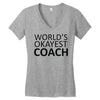 worlds okayest coach Women's V-Neck T-Shirt