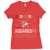 santa aquarius christmas ugly t shirts Ladies Fitted T-Shirt