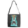 pizza shark graphic Adjustable Strap Totes