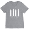 fork handles  four candles   funny V-Neck Tee