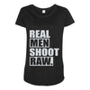 real men shoot raw Maternity Scoop Neck T-shirt