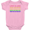 love is love, black lives matter, climate change is real, immigrants m Baby Bodysuit