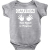 caution! jazz handsfunny jazz dance comic boogie camp trumpet Baby Bodysuit