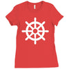 steering wheel sail boat funny Ladies Fitted T-Shirt
