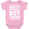 world's okayest boyfriend couple love funny Baby Onesie