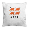 four fox sake Throw Pillow