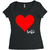 Besties Heart Family Matching Women's Triblend Scoop T-shirt