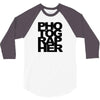 photographer camera photography modern text photos scrapbook geek t sh 3/4 Sleeve Shirt