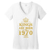 kings are born in 1970 Women's V-Neck T-Shirt