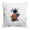 who loves bassets Throw Pillow