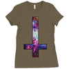 inverted galaxy cross funny  religion banter space fashion new Ladies Fitted T-Shirt