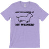 are you looking at my weiner t shirt funny dog wiener dachshund s m l T-Shirt